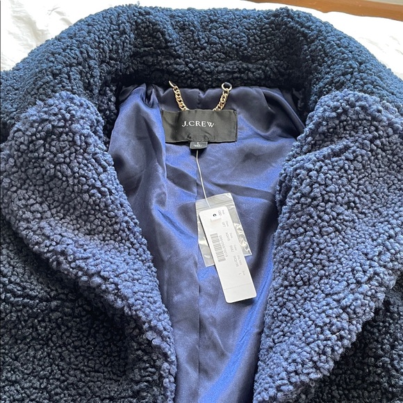 J. Crew Navy and White Teddy Jacket - Picture 4 of 5